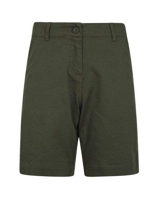Mountain Warehouse Green Stretch Cotton Shorts Lightweight Summer Short