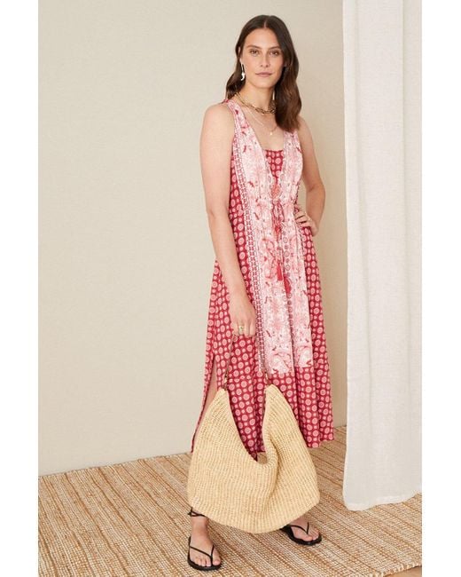 Monsoon Pink 'jade' Tile Print Dress