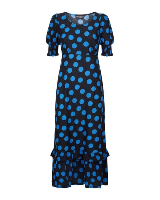 Dorothy Perkins Blue Spot Print Textured Maxi Dress