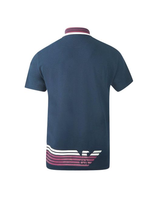 EA7 Purple Metal Chest Logo Crushed Violets Polo Shirt for men