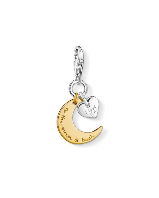 THOMAS SABO Jewellery Metallic Charm Club Moon & Star Charm Sterling Silver Charm - 1443-413-39