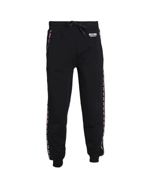 Moschino Underbear Tape Black Sweatpants for men