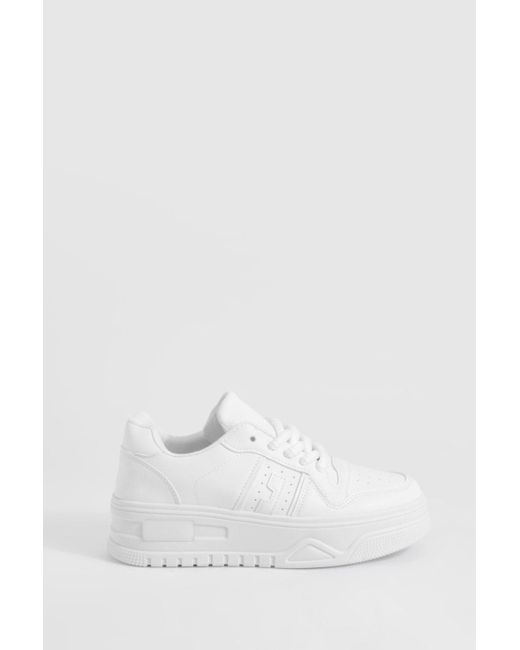 Boohoo White Chunky Contrast Panel Sneakers