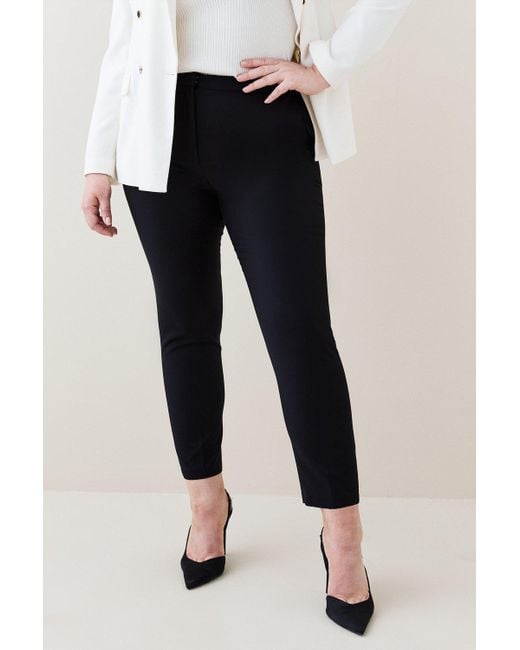 Karen Millen Black Plus Size Essential Techno Woven Trouser
