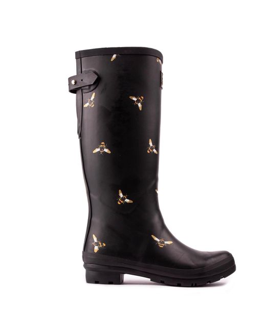 Joules Black Bees Boots