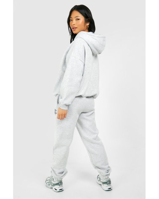 Boohoo White Petite Dsgn Embroidered Tracksuit