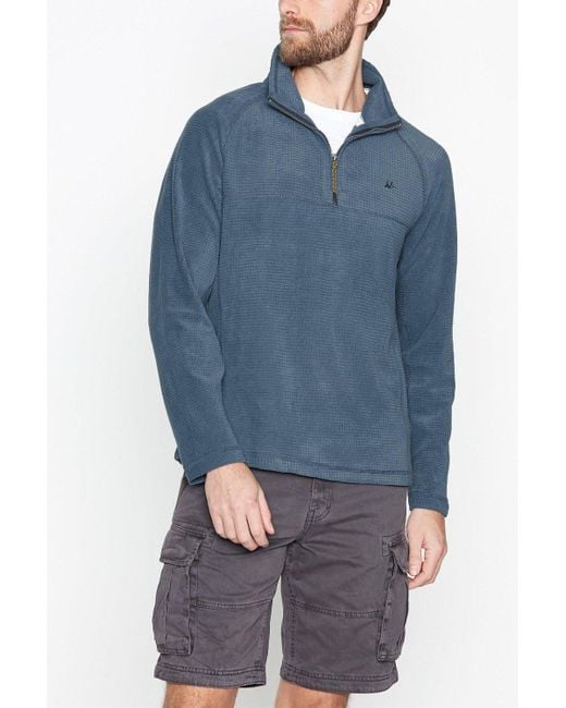 Mantaray Blue Textured Sweater for men