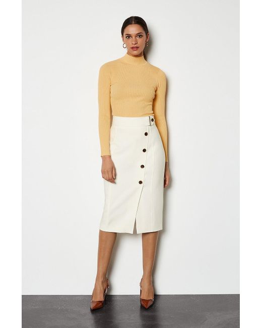 Karen Millen White Sleek And Sharp Skirt