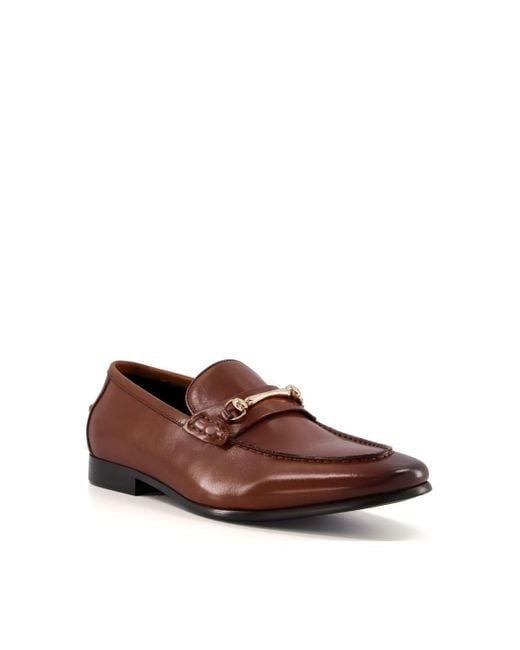 Dune Brown 'shawl' Leather Loafers for men