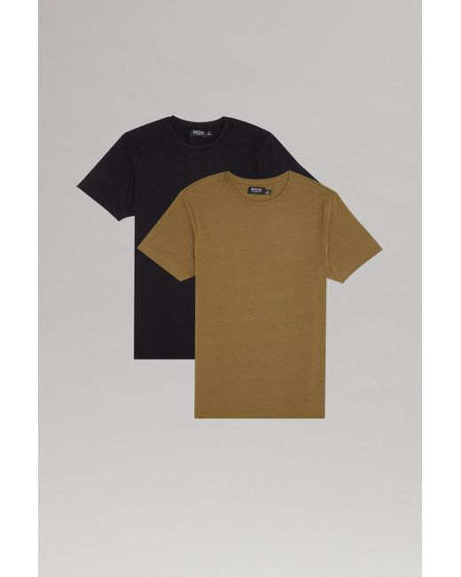 Burton Black 2 Pack Muscle Fit Assorted Colour T-shirt for men