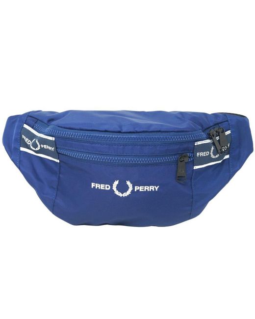 Fred Perry Blue Graphic Tape Crossover French Navy Bag for men