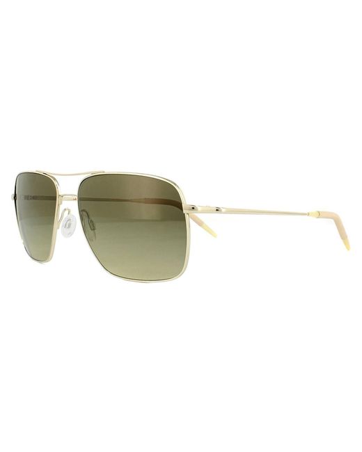 Oliver Peoples Green Aviator Gold Chrome Olive Vfx Photochromic Sunglasses for men