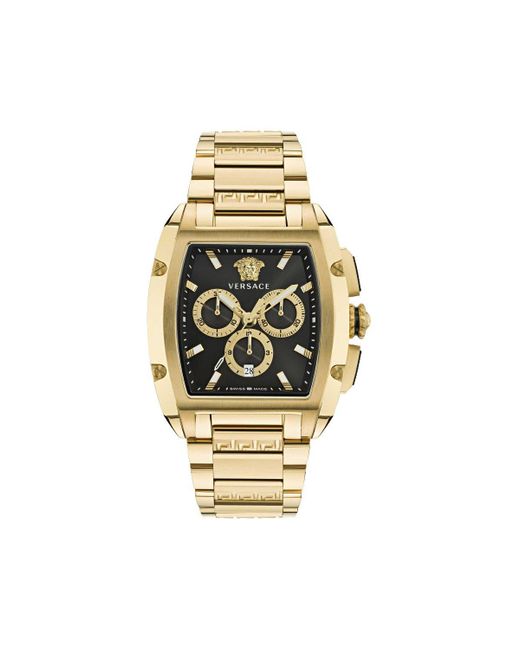 Versace Metallic Dominus Gold And Black Chronograph Watch Ve6h00523 for men