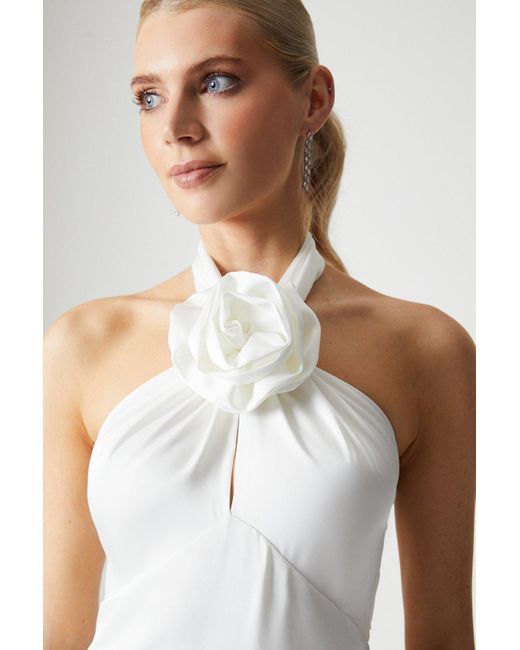 Coast White Corsage Halterneck Satin Wedding Dress