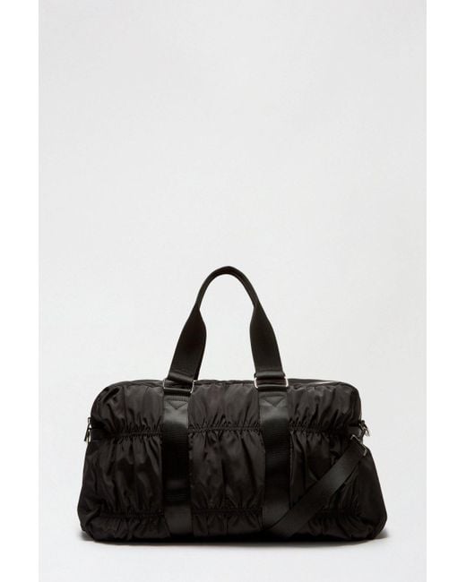 Dorothy Perkins Black Nylon Ruched Weekender Bag