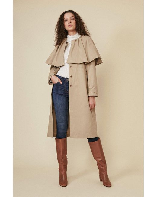 Oasis Natural Cape Trench Coat
