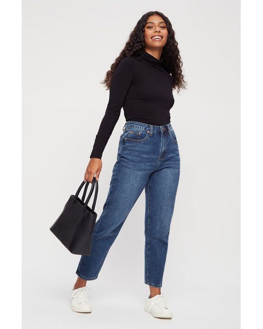 Dorothy Perkins Blue Tall Pleat Front Jeans
