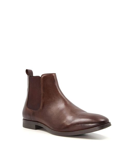 Dune Brown 'maccles' Leather Chelsea Boots for men
