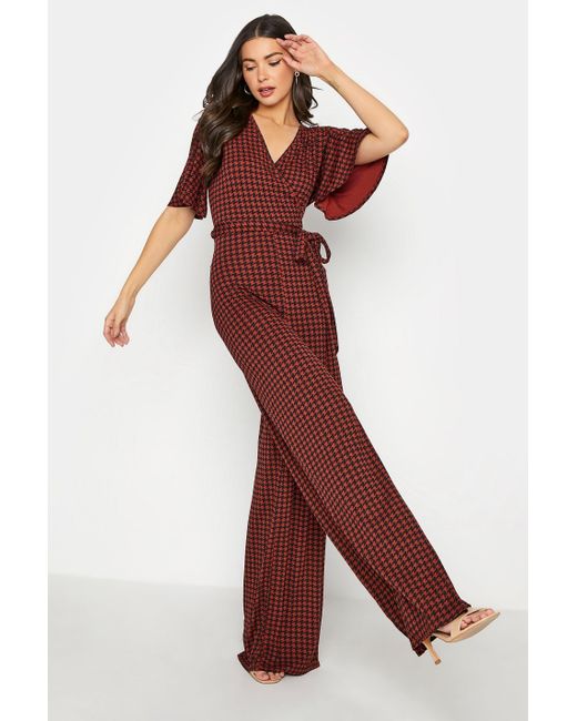 Long Tall Sally Red Tall Printed Jumpsuit