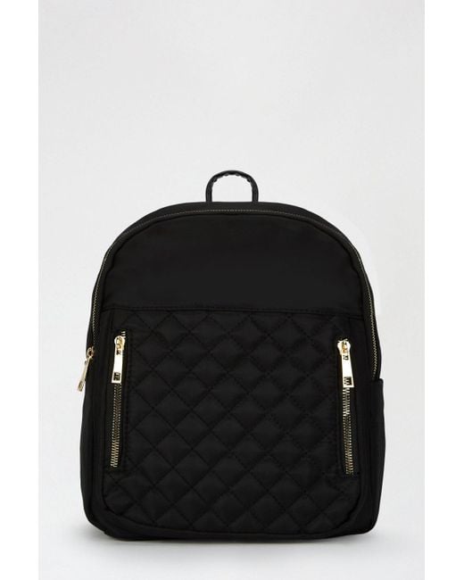 Dorothy Perkins Black Nylon Quilted Backpack