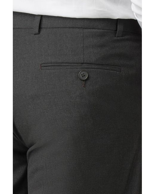 Racing Green Black Plain Regular Suit Trousers for men