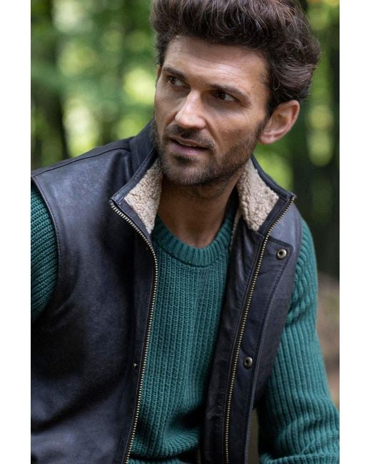 Lakeland Leather Green 'giles' Leather Gilet for men