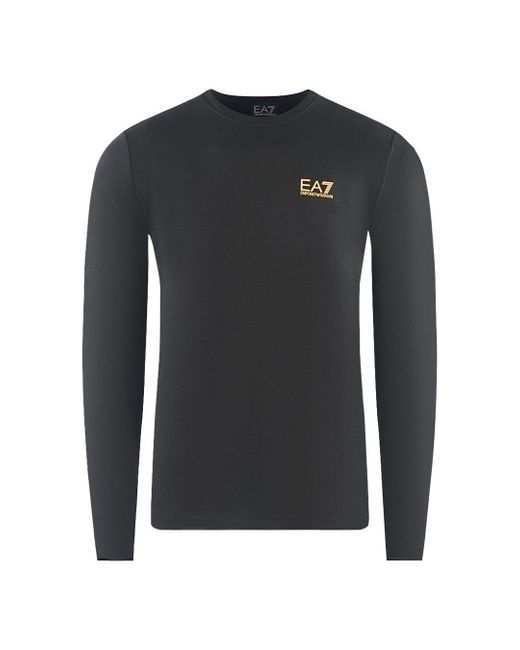 EA7 Ea7 Large Back Logo Long Sleeved Black T-shirt for men