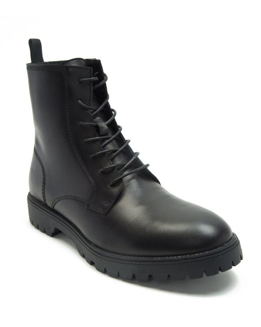 OFF THE HOOK Black 'jax' Lace Up Leather Boots for men
