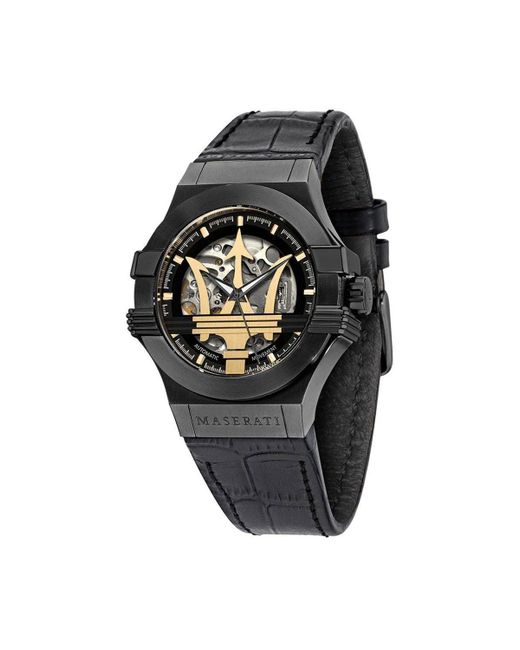 Maserati Black Potenza Stainless Steel Sports Analogue Automatic Watch - R8821108036 for men