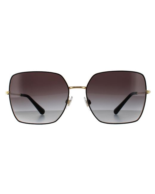 Dolce & Gabbana Brown Square Black Gold Black Grey Gradient Dg2242 Sunglasses