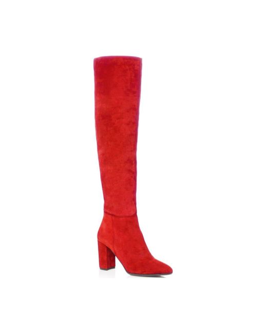 Dune Red 'selsie' Suede Knee High Boots
