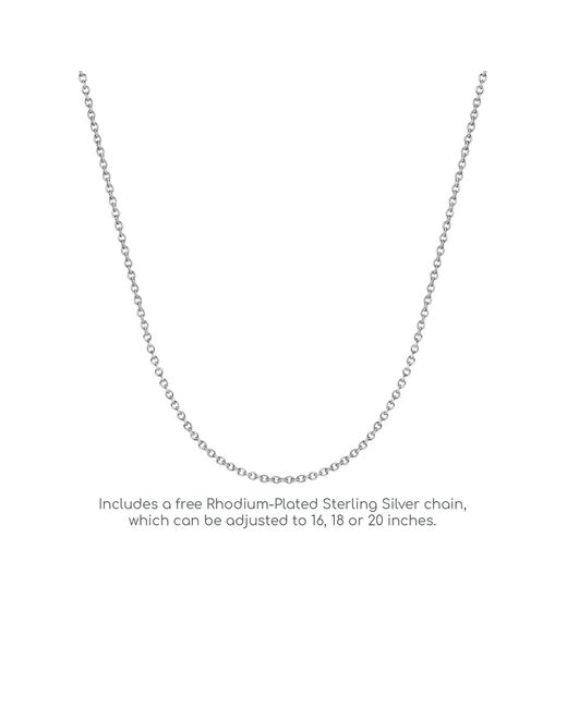 Jewelco London Metallic 18ct White Gold Diamond Initial Charm Pendant Letter P 9x20mm - Innr027-p