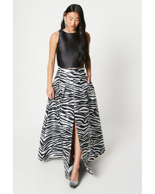 Coast Multicolor Petite Zebra Jacquard Maxi Skirt