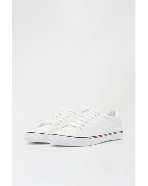 Burton White 'eco' Canvas Lace-up Trainers for men