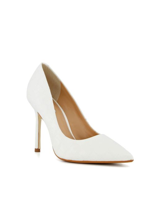 Dune White 'belaire' Leather Court Shoes