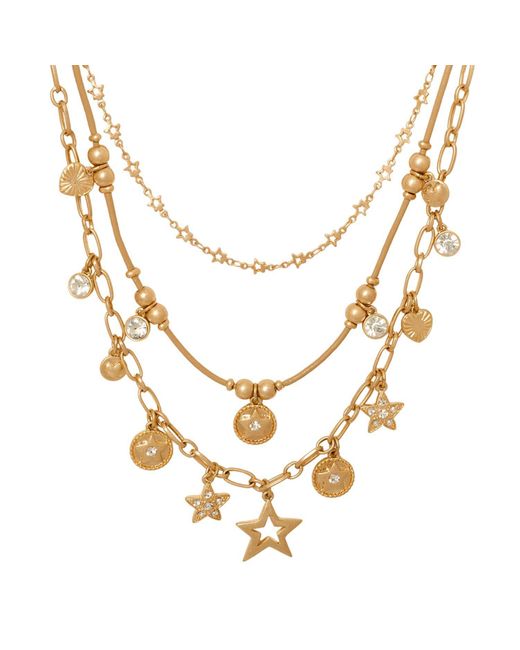 Bibi Bijoux Metallic Gold 'stellar Harmony' Layered Necklace