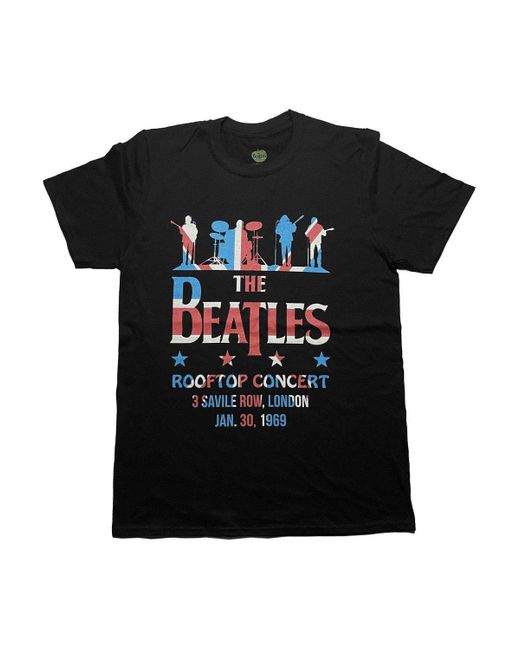 The Beatles Black Drop T Rooftop Flag Cotton T-shirt for men