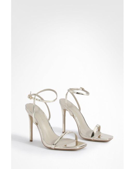 Boohoo White Wide Fit Barely There Stiletto Heels