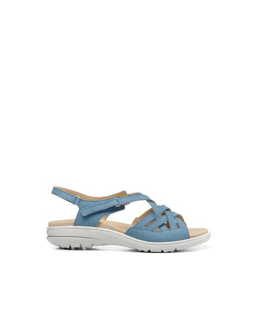 Hotter Blue Wide Fit 'maisie Ii' Classic Flat Sandals