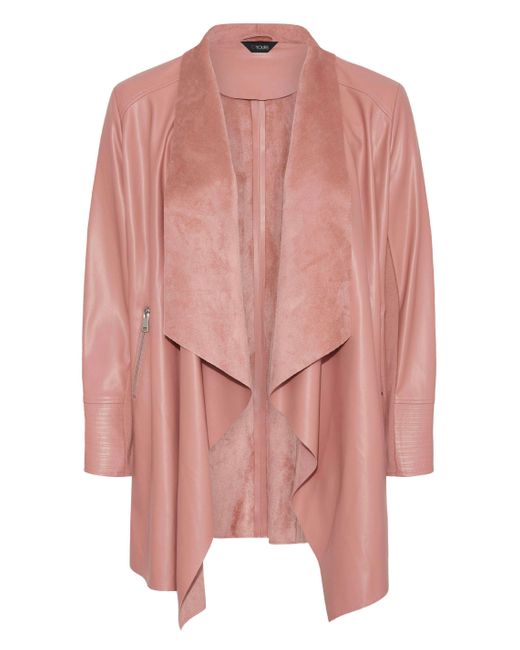 Yours Pink Faux Leather Waterfall Jacket
