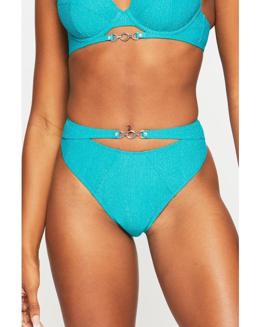 Ann Summers Bali Bliss High Waisted Bikini Bottom in Blue