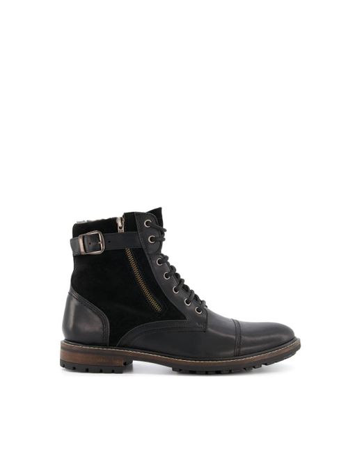 Dune Black 'cloverfield' Leather Casual Boots for men