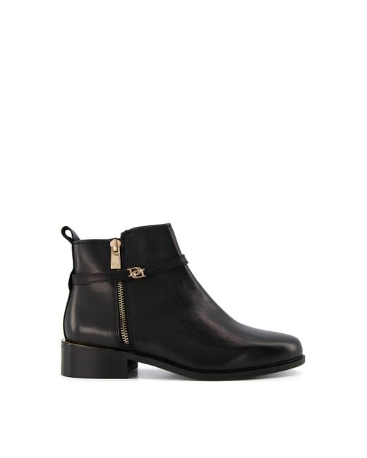 Dune Black Wide Fit 'pap' Leather Ankle Boots