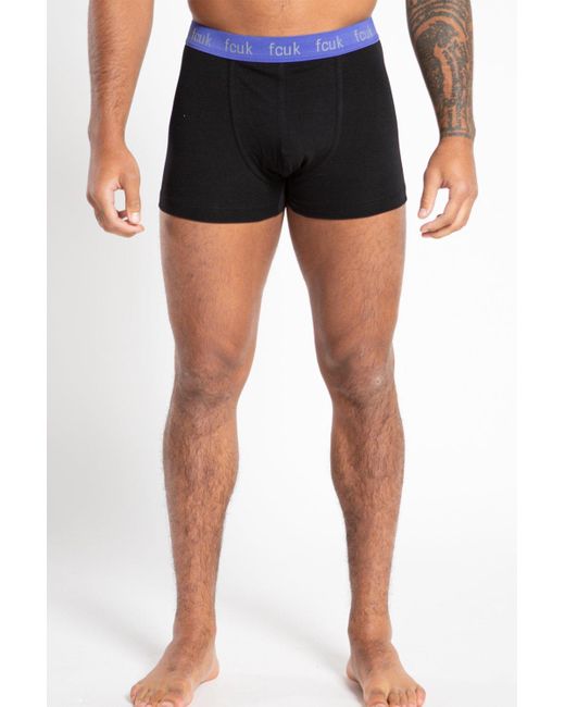 French Connection Black 5 Pack Cotton Fcuk Boxers for men