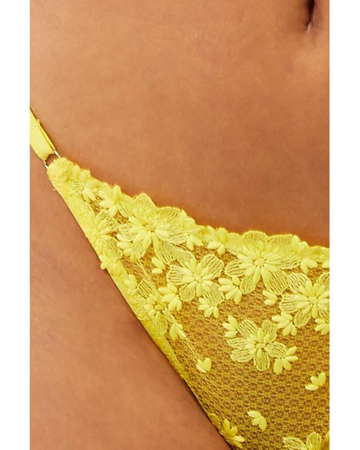 Playful Promises Yellow Audre Embroidery Brief