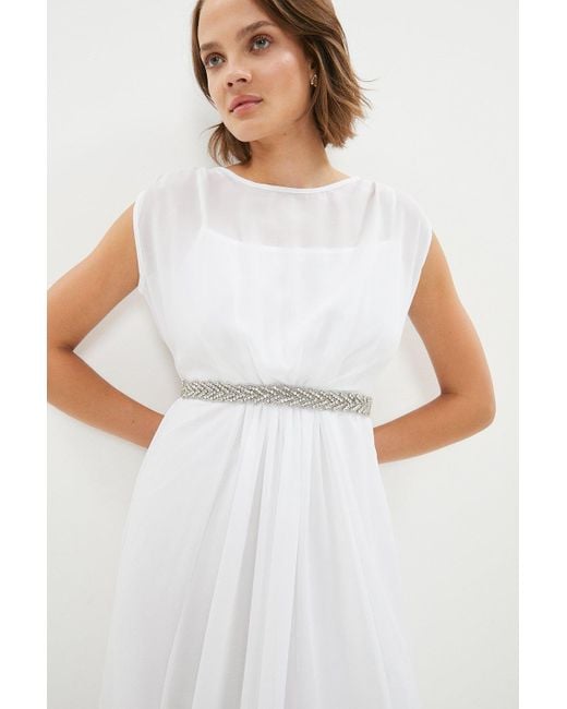 Coast White Embellished Belt Maxi Dress