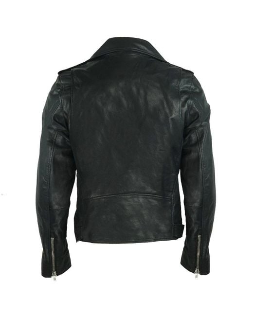 DIESEL R-lumenirok Black Leather Biker Jacket for men