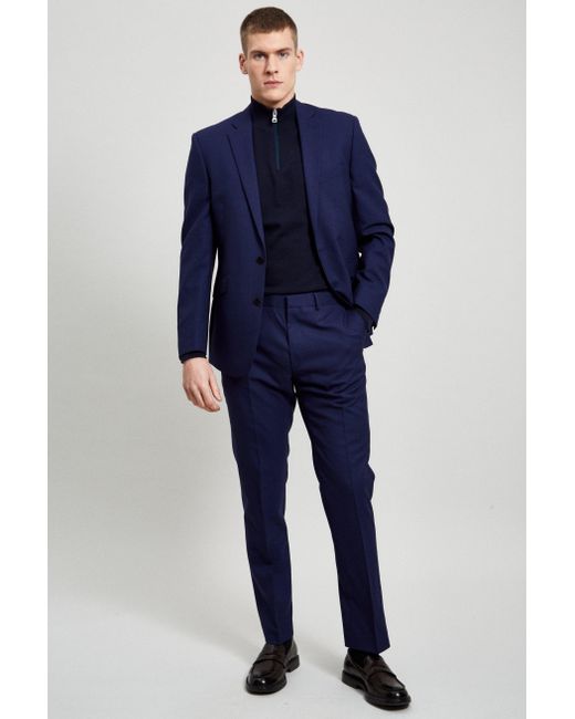 Burton Slim Fit Royal Blue Merino Wool Trouser for men