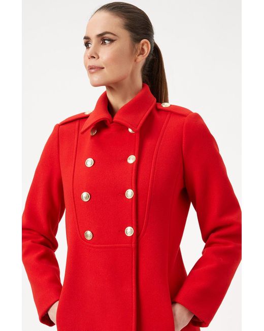 James Lakeland Red Military Long Coat