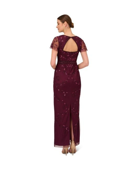 Adrianna Papell Beaded Long Dress in Red Lyst UK